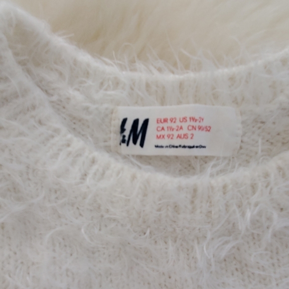 H&M cat face fluffy sweater 1.5, 2 years toddler - Picture 2 of 5